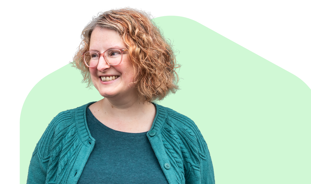 Woman smiling with glasses
